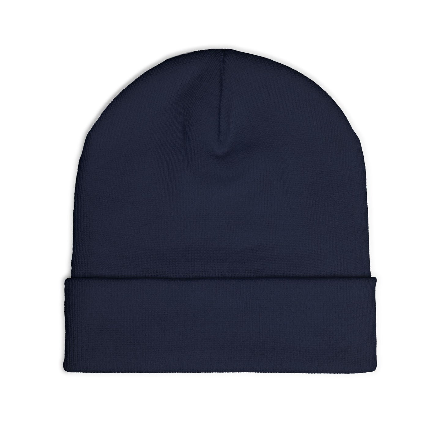Embroidered "Full Down" Knit Beanie – Cozy Black Winter Hat