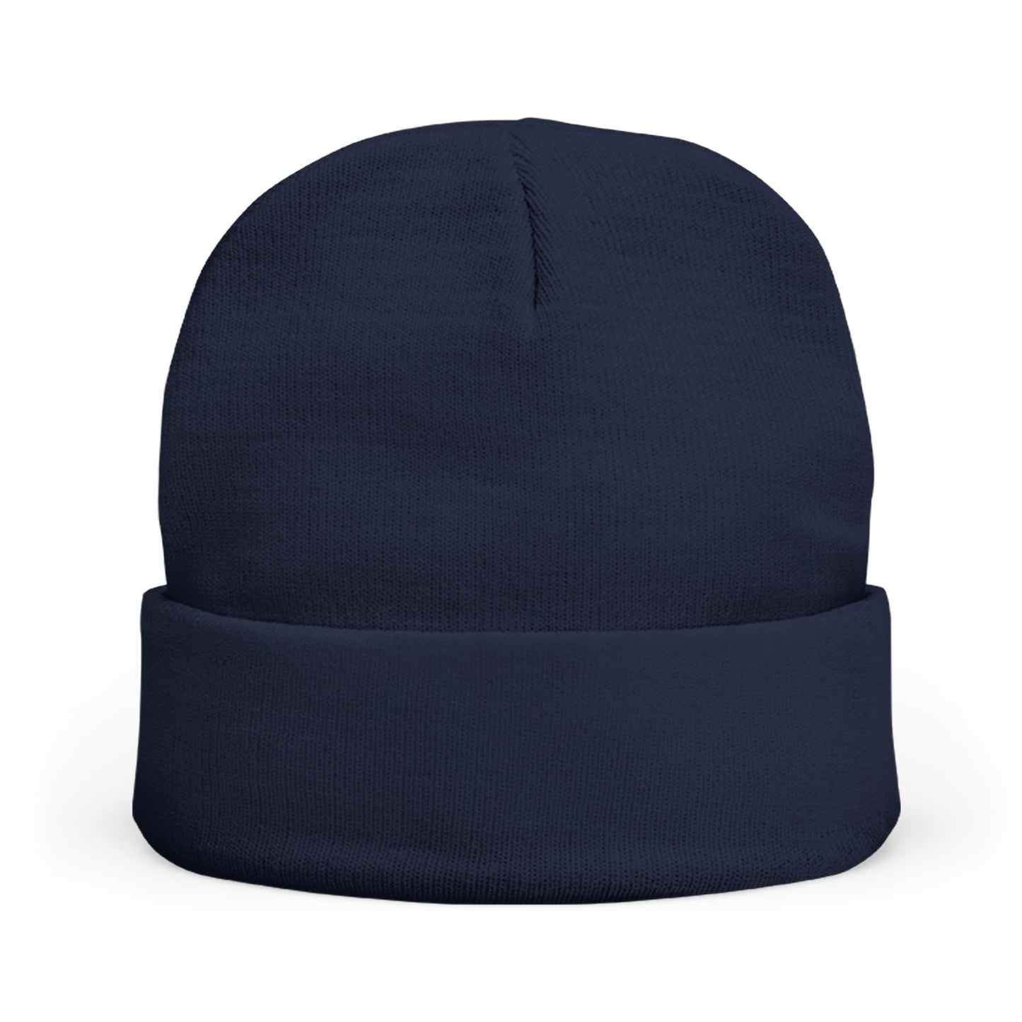 Embroidered "Full Down" Knit Beanie – Cozy Black Winter Hat