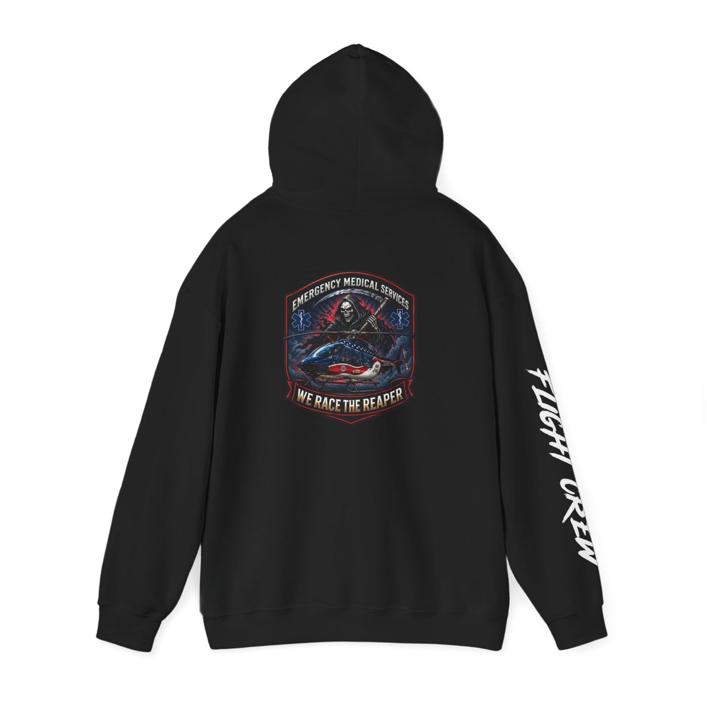 Flight Crew Hoodie — 'We Race the Reaper' Aviation Graphic Hoodie
